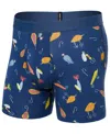 Saxx Droptemp Cooling Boxer Brief Underwear Mens S Blueberry Cotton Lures Buu925 In Blue