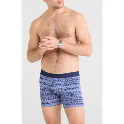 Saxx Droptemp Cooling Cotton Boxer Brief Fly In 19th Hole Stripe-blue