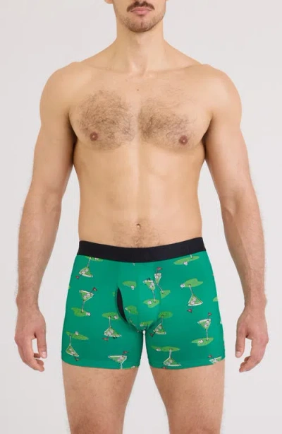 Saxx Droptemp™ Cooling Cotton Boxer Briefs In Green