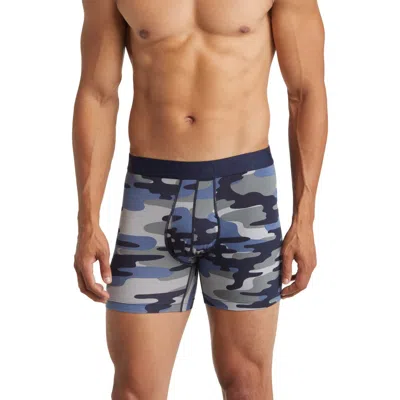 Saxx Droptemp® Cooling Cotton Boxer Briefs In Tidal Camo- Blue