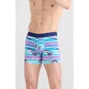 Saxx Men's Droptemp Cooling Cotton Slim Fit Boxer Briefs In Jetski Stripe- Pool