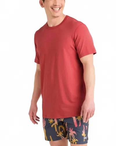 SAXX DROPTEMP COOLING COTTON TEE IN MINERAL RED