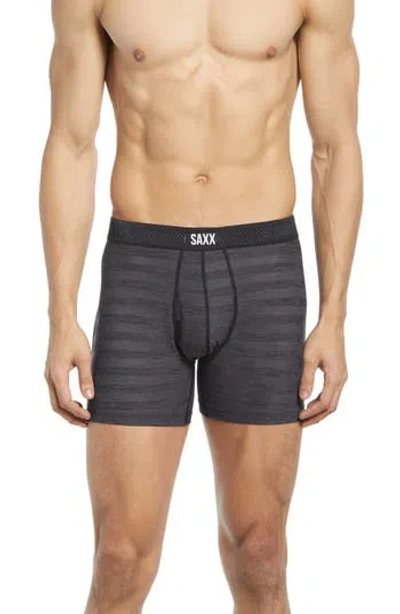 Saxx Droptemp™ Cooling Mesh Relaxed Fit Boxer Briefs In Black Heather