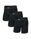 Saxx Essential Cotton Boxer Briefs, Pack Of 3 In Black
