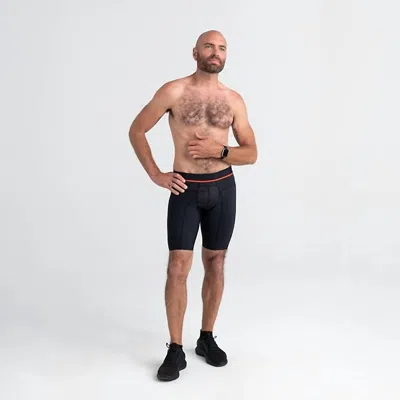 Saxx Hyperdrive Long Leg Boxer Briefs In Blackout