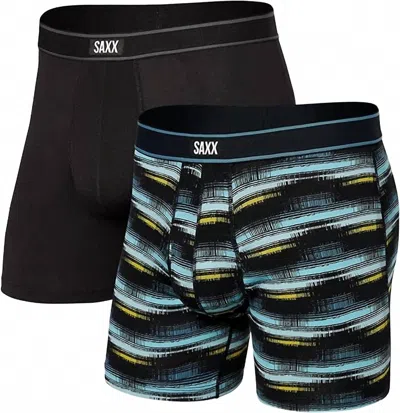 Saxx Men's Daytripper Boxer Briefs - 2 Pack In Black And Multi