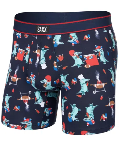 Saxx Men's Daytripper Moisture-wicking Printed Boxer Briefs In Black