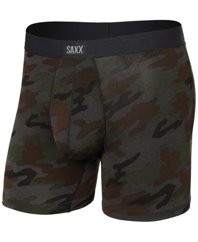 Saxx Men's Daytripper Moisture-wicking Printed Boxer Briefs In Black Ops Camo