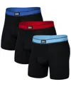 Saxx Men's 3-pack Daytripper Relaxed Fit Boxer Briefs In Slvr Lke,chry,sprt Blu Wb