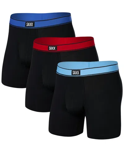 Saxx Men's 3-pack Daytripper Relaxed Fit Boxer Briefs In Slvr Lke,chry,sprt Blu Wb