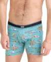 Saxx Men's Daytripper Relaxed-fit Moisture-wicking Printed Boxer Briefs In Beach Or Bust-reef Blue