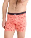 Saxx Men's Daytripper Relaxed-fit Moisture-wicking Printed Boxer Briefs In Parrot Party-fusion Coral