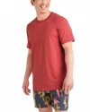 Saxx Men's Droptemp Cooling Cotton Tee In Mineral Red In White