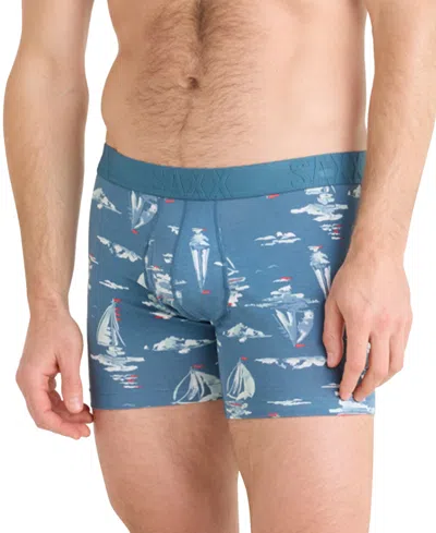Saxx Men's Droptemp Slim-fit Cooling Printed Boxer Briefs In Sail Away-tapestry