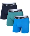 Saxx Men's Essential Performance Mesh Boxer Briefs, 3-pack In Multi