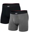 Saxx Men's Multi-sport 2-pack Solid Mesh Boxer Briefs In Multi