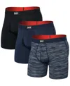 Saxx Assorted 3-pack Slim Fit Multi-sport Mesh Boxer Briefs In Wavelength