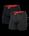 Saxx Men's Multi-sport 2-pack Solid Mesh Boxer Briefs In Black