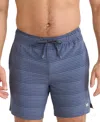 Saxx Men's Oh Buoy 2 In 1 7" Stretch Swim Short In Dark Ink,deep Navy Stripe