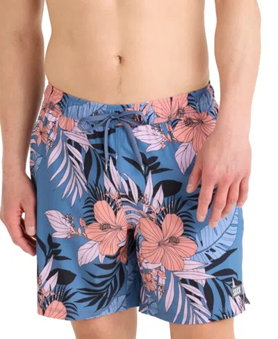 Saxx Men's Oh Buoy 2 In 1 7" Stretch Swim Short In Hibiscus Jungle