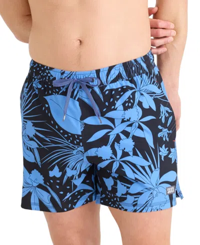 Saxx Men's Oh Buoy 2 In 1 5" Stretch Swim Short In Jungle Noir