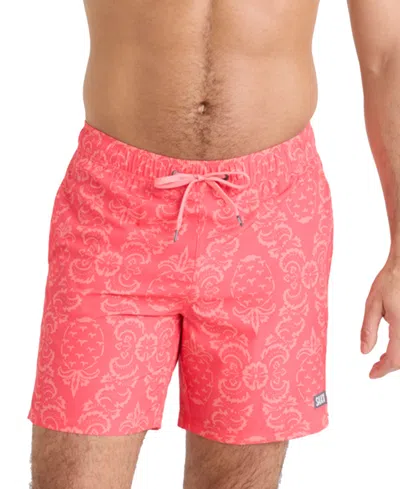 Saxx Men's Oh Buoy 2 In 1 7" Stretch Swim Short In Pineapple Brocade