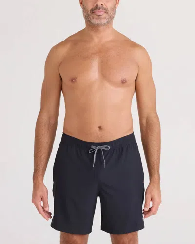 Saxx Men's Oh Buoy 2n1 Swim Trunks In Black In Blue