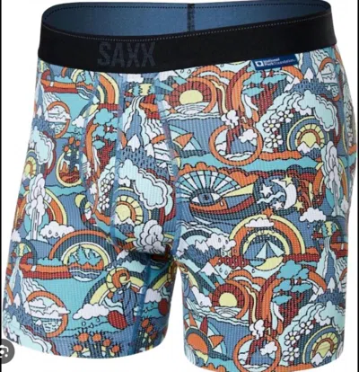 Saxx Men's Quest Quick Dry Mesh Boxer Brief In National Park In Multi