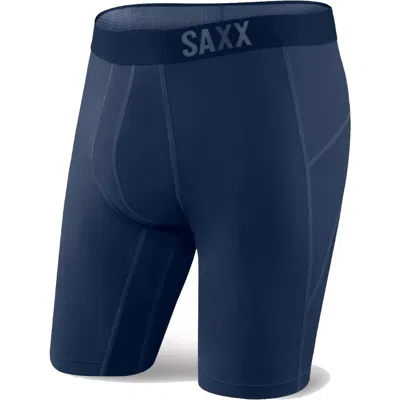 Saxx Men's Thermoflyte Long Leg Boxer Brief In Navy In Blue