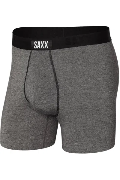 Saxx Men's Ultra Super Soft Boxer Brief In Salt & Pepper In Gray