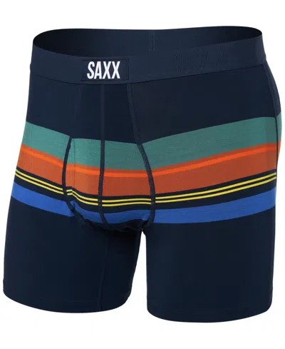 Saxx Men's Ultra Super Soft Relaxed-fit Moisture-wicking Stripe Boxer Briefs In League Str