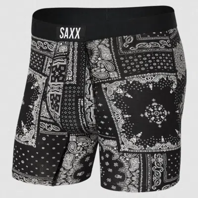 Saxx Men's Vibe Super Soft Boxer Brief In Black Bandana