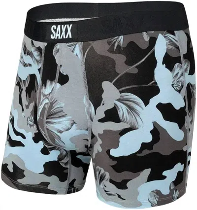 Saxx Men's Vibe Super Soft Boxer Brief In Blue Camo Flora In Multi
