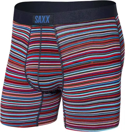 Saxx Men's Vibe Super Soft Boxer Brief In Blue Vibrant Stripe In Multi