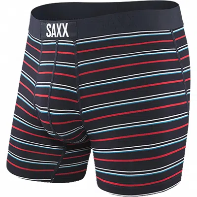 Saxx Men's Vibe Super Soft Boxer Brief In Dark Ink Coast Stripe In Multi
