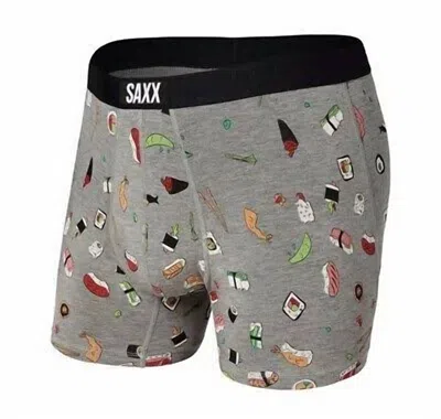Saxx Men's Vibe Super Soft Boxer Brief In Sushi In Gray