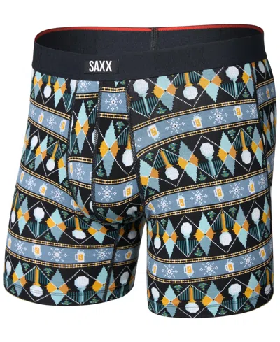 Saxx Men's Vibe Xtra Fly No-rideup Leg Boxer Brief In Multi