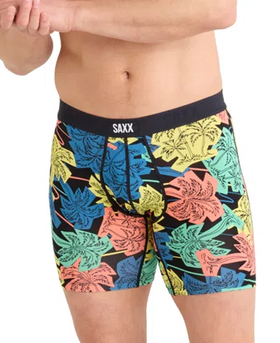 Saxx 6" Palm Tree Boxer Brief Vibe Xtra In Patterned Black