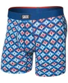Saxx Men's Vibe Xtra Slim-fit Printed Boxer Briefs In Blue