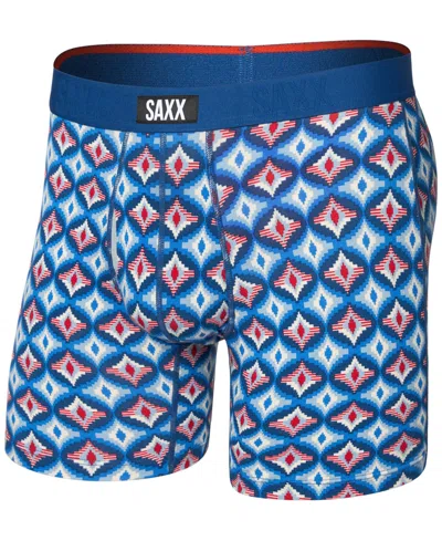 Saxx Men's Vibe Xtra Slim-fit Printed Boxer Briefs In Blue
