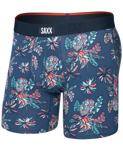 Saxx Men's Vibe Xtra Slim-fit Printed Boxer Briefs In Blue