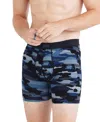 Saxx Men's Vibe Xtra Slim-fit Printed Boxer Briefs In Cloudbank Camo-navy