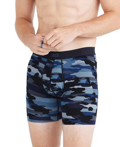 Saxx Men's Vibe Xtra Slim-fit Printed Boxer Briefs In Cloudbank Camo-navy
