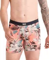 Saxx Men's Vibe Xtra Slim-fit Printed Boxer Briefs In Hibiscus Jungle-coral