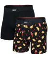 Saxx Men's Vibe Xtra Soft Comfort 2-pk Boxer Briefs In Black