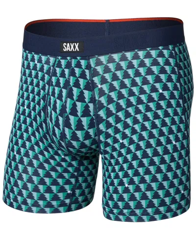 Saxx Men's Vibe Xtra Soft Comfort Fly No-rideup Leg Boxer Brief In Green