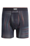 Saxx Multisport Performance Mesh Boxer Briefs In Optic Grid-black