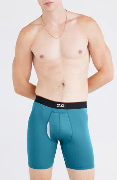 Saxx Multi-sport Mesh Performance Boxer Briefs In Hydro Blue