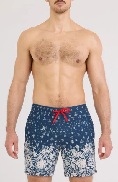 Saxx Oh Buoy 2n1 7-inch Volley Swim Trunks In Blue