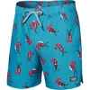 Saxx Oh Buoy 2n1 Volley Short Men's Blue Shrimp Drawstring Swimwear Buu853 In Green